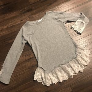 Long Sleeve Top with Lace Detail